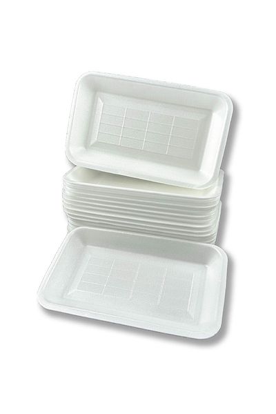 Home 1000Gr Foam Plate - Butcher Container Meat Plate 50 Pieces