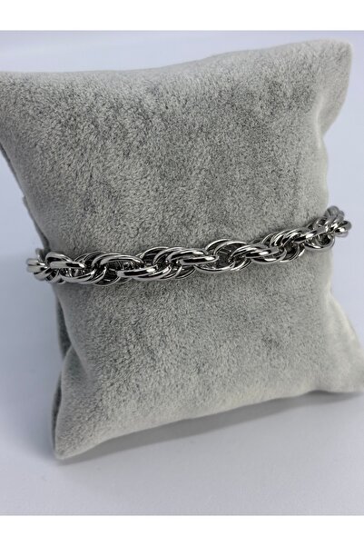 Uzak Işıklar سوار فولاذي مجدول سميك فضي