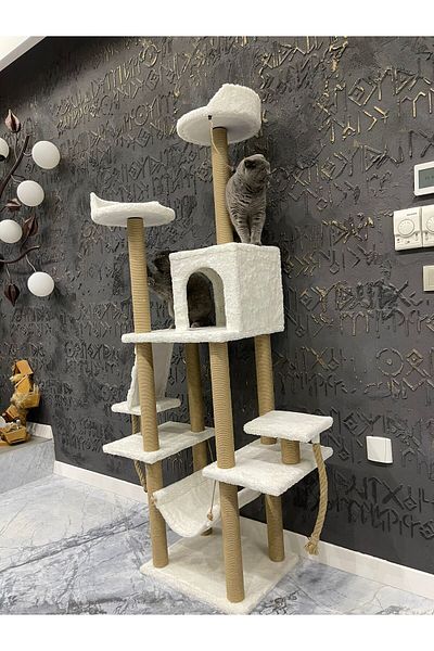 pethomealpi Luxury Cat Scratching and Play Platform - with Hammock and Nest