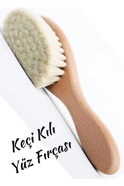 Efsoon Organics Facial Brush, Massage Brush, Soft Goat Hair Brush, Special for Sensitive Skin