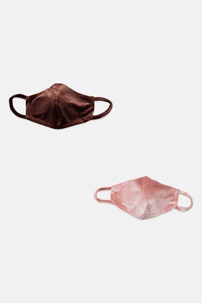 Fashionkilla قناع وجه مخملي للنساء، قطعتين، متعدد الألوان