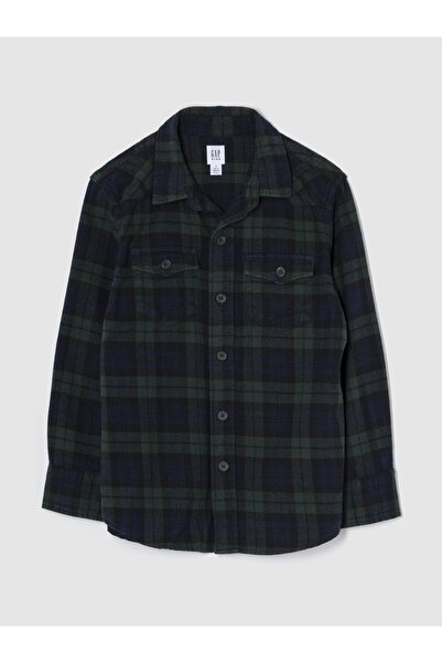 GAP Erkek Çocuk Siyah Flannel Western Gömlek
