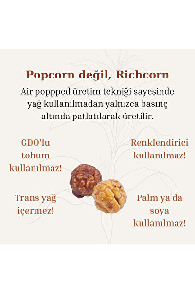 Rich Corn Richcorn Gurme Patlamış Mısır- Badem & Karamelli Popcorn 50 g