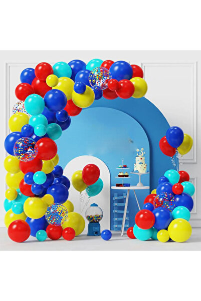 ZEAP Set de lanțuri de baloane curcubeu colorate Set de baloane pentru ziua d...