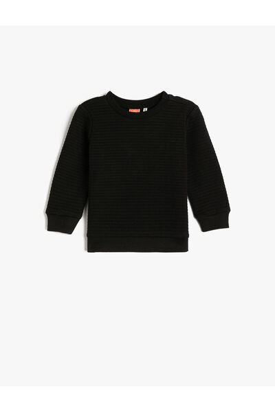 Koton Basic Sweatshirt Textured Crew Neck Cotton