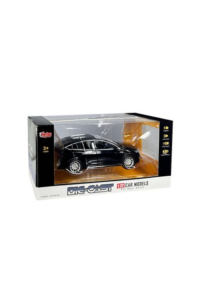 FEN TOYS تسلا موديل X أسود 1:22 نموذج معدني للسيارة مزود بباب صوتي وغطاء صندوق السيارة قابل للفتح