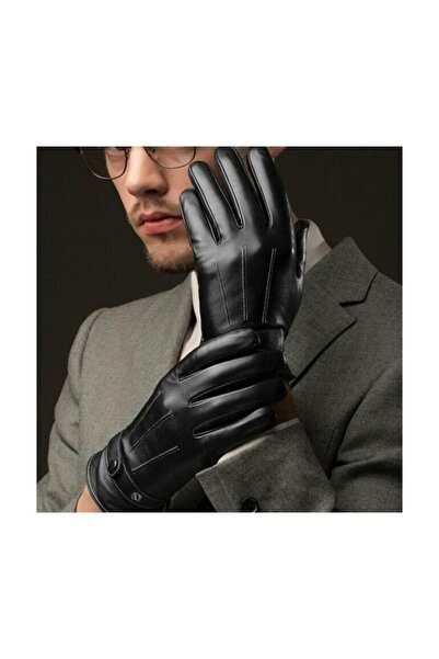 mugees Men's Faux Leather Gloves Touch Screen Compatible