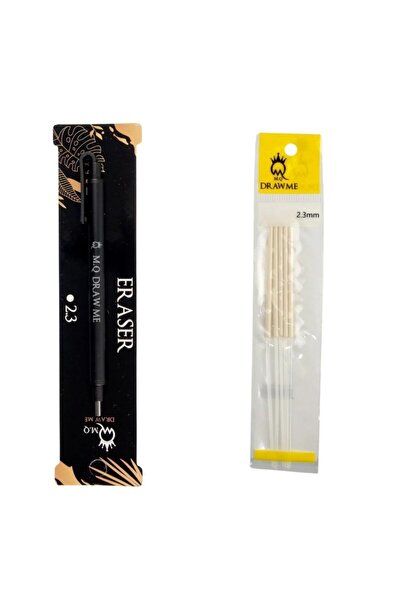 Art Tone Creion cu radieră Drawme Push 2,3 mm vârf rotund negru + rezerve pen...