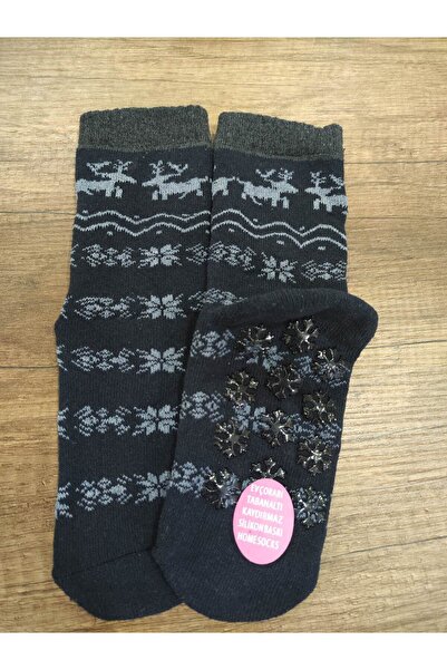 Leement socks Дамски чорапи за дома с 3 чифта неплъзгащи се коремни щампи и кърпа вътре