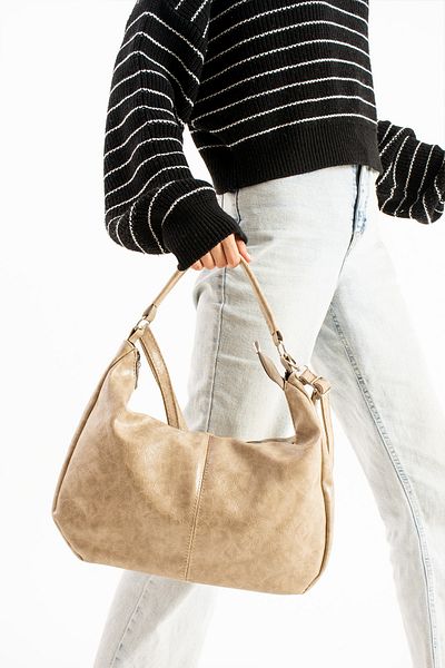 Rosmod Geantă de mână și umăr pentru femei Faux Beige Casual