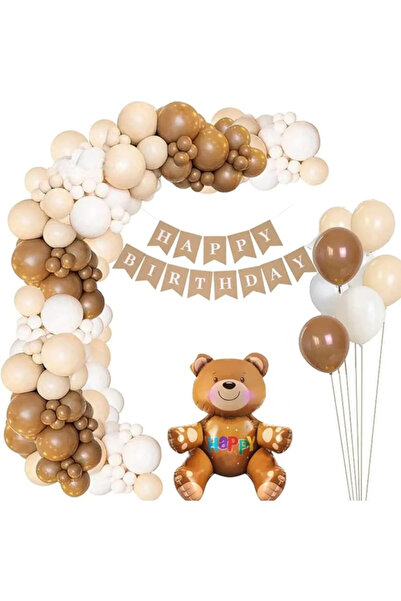 ZEAP Set de aniversare cu lanț de baloane din folie de urs