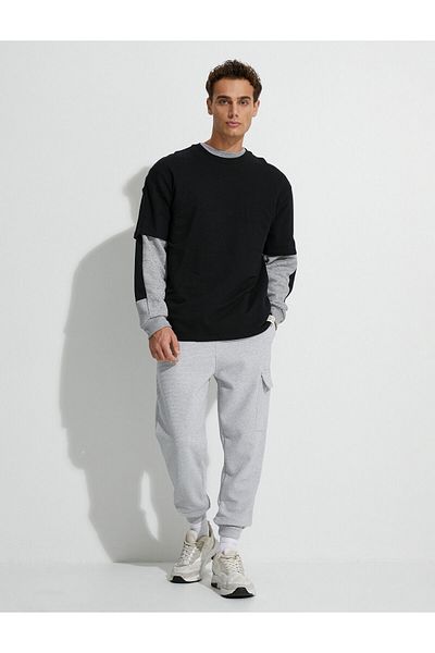 Koton Cargo Sweatpants Jogger Waist Lace Pocket Textured