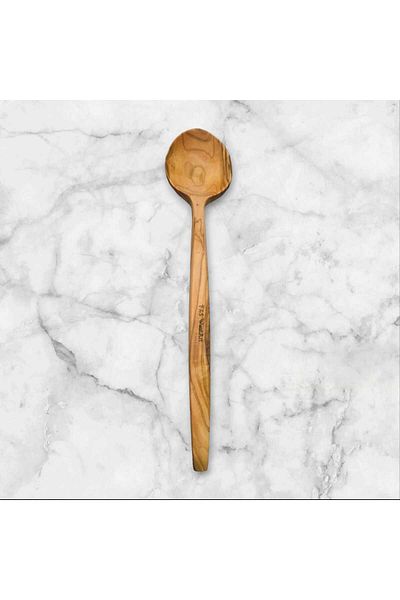 F&S WoodArt Edremite Olive Wood Natural Wood Handmade Wooden Spoon Tablespoon 29 cm Cookware Spoon