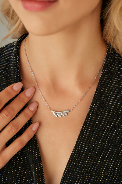 Lina Tia Kadın Serenitàperla Çelik Model Gümüş Kaplama Su Yolu Gerdanlık Zinc...
