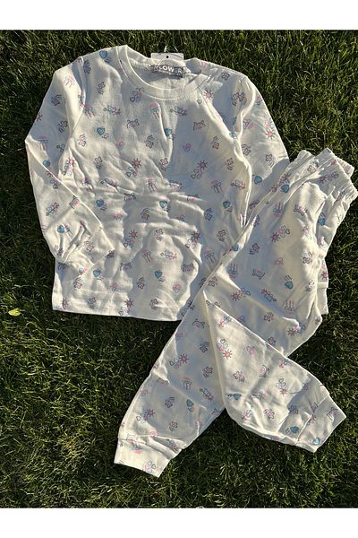 SANTRALBEBE Set pijamale din bumbac pentru fete de 4-8 ani