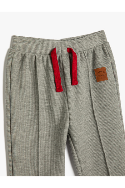 Koton Basic Jogger Eşofman Altı Beli Bağlamalı Nervür Detaylı