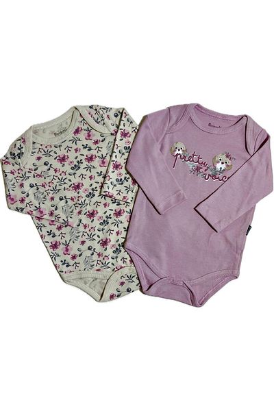 Miniworld Floral Lilac Ecru 2-Piece Baby Girl Bodysuit