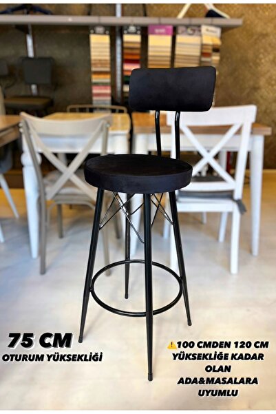 The SANDALYE SHOP Yeni Tasarım Mila Bar Sandalyesi 75 cm Babyface Kumaş.100 i...