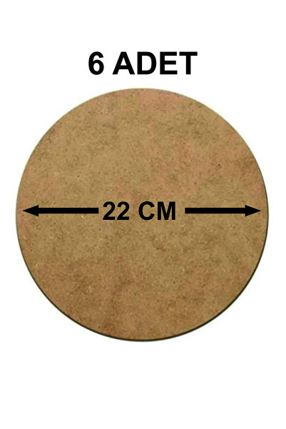 şamaksesuar Supla Levha ( 6 Adet ) 3 Mm Ham Mdf 22 Cm Çap Yuvarlak Supla Hobi...