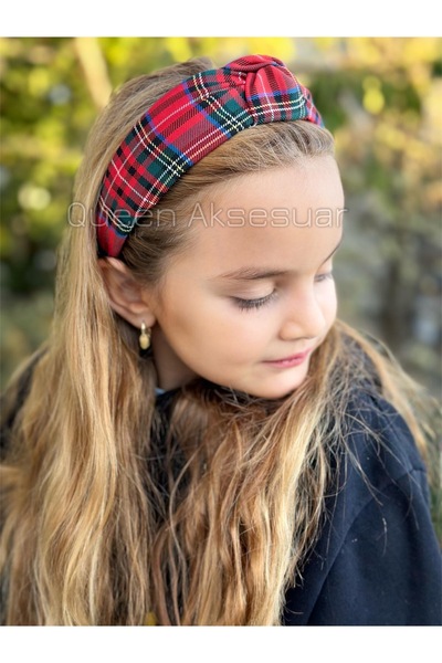 QUEEN AKSESUAR Trend fashion coroană cu noduri din burete cu model în carouri...