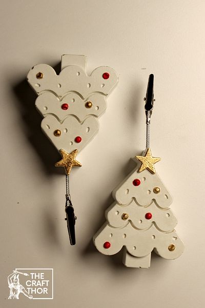 The Craft Thor Set of 2 Handmade Christmas Tree Gift Concrete Note Holders