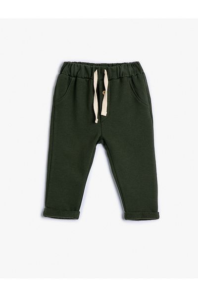 Koton Sweatpants Tie Waist Cotton Raised