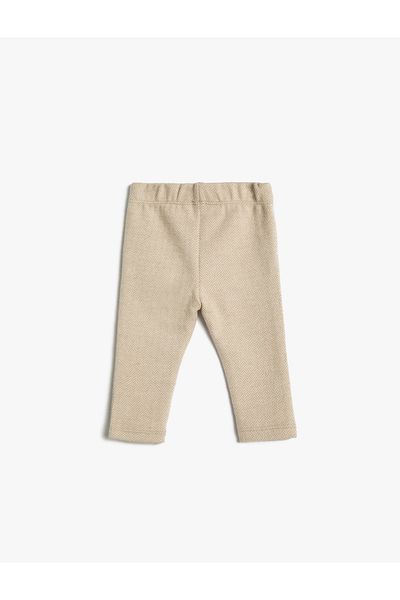 Koton Tights Button Detailed Soft Textured Elastic Waist