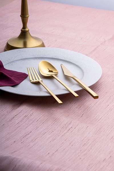 Emsan Alba 18-Piece 6-Person Shiny Gold Dinner Boxed Cutlery Set