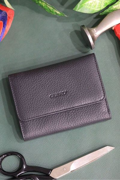 GUARD Matte Black Women's Wallet with Coin Compartment