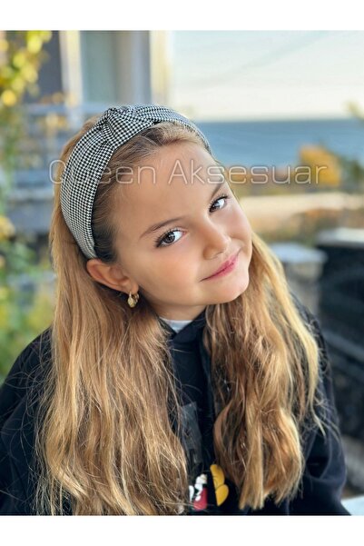 QUEEN AKSESUAR Trend Knotted Piti Checkered Houndstooth Pattern Female Child ...