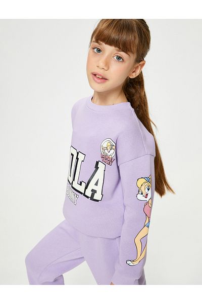 Koton Hanorac Lola Bunny, cu licență, cu mânecă lungă, decolteu, cu panglică