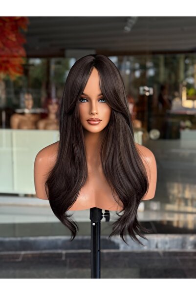Fenomen Peruk Koyu Kahve Uzun Perçemli Vip Peruk