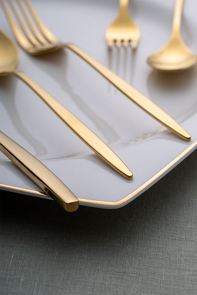 Emsan Alisa 30-Piece 6-Person Shiny Gold Boxed Cutlery Set