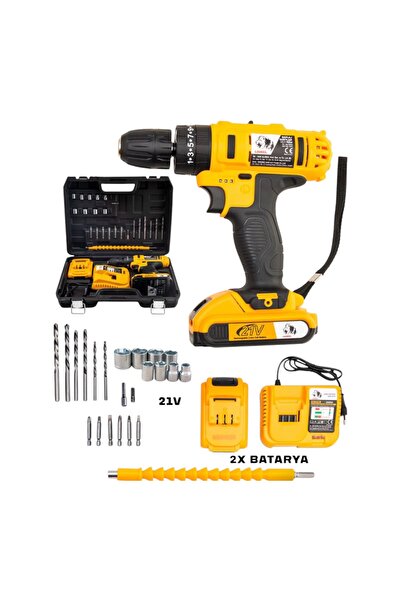 Genel Markalar Darbeli Şarjlı Matkap Seti Kızaklı Model 30 Parça