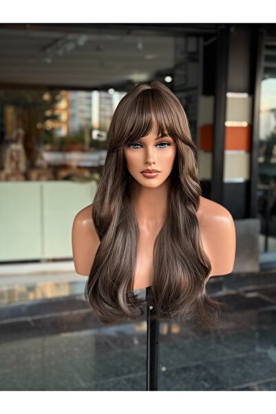 Fenomen Peruk Kumral Perçemli Maşa Dalgalı Peruk