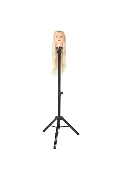Genel Markalar Kuaför Eğitim Mankeni İçin Metal Tripod - Siyah + Taşıma Çantası