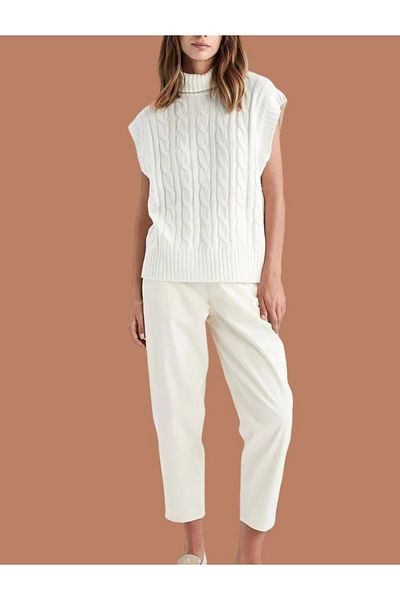 Flow Mi̇sseale Regular Fit Turtleneck Thessaloniki Patterned Sweater