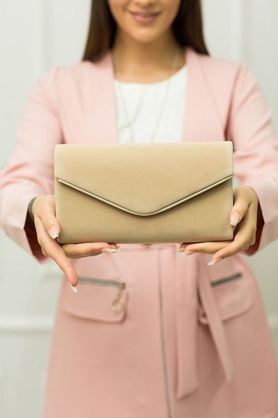weem bag Γυναικεία τσάντα Weembag Suede Piping Envelope Venezia