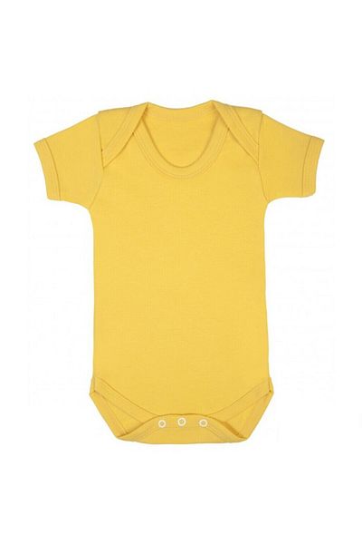 Sema Baby Premature Half Sleeve Combed Cotton Snap Badi - Yellow