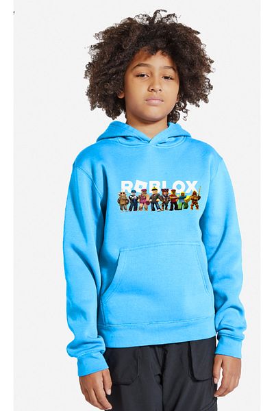 PURE EFFECT Hanorac imprimat Roblox, unisex, băiat/fată, pentru copii, 5-16 ani, țesătură cu 3 fire ridicate