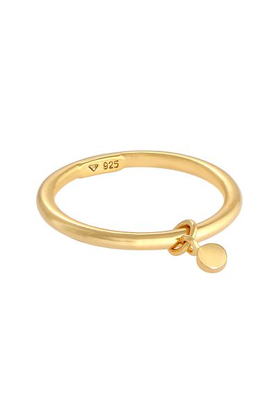 ELLI Ring Ladies Bandring Round Platelet Basic Minimal In 925 Sterling Silver