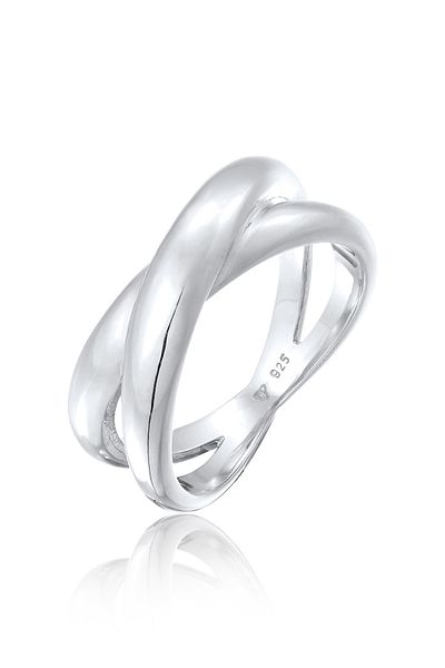 ELLI Inel pentru dama Wrap X Shape Cross Trend În argint 925