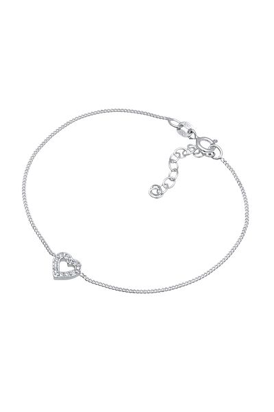 ELLI Herz Romantisches Armband aus 925er Silber mit Kristallen