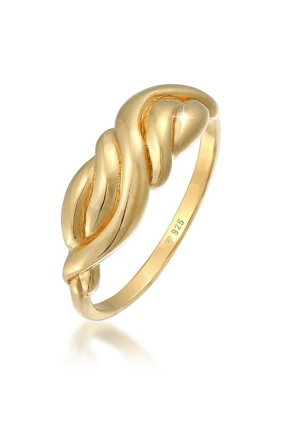 ELLI Ring Ladies Knot Curved Boho Style Trend Blogger In 925 Sterling Silver