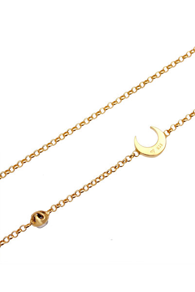 ELLI Dámský filigránový náhrdelník Basic Minimal s měsíčním kamenem ze sterlingového stříbra 925