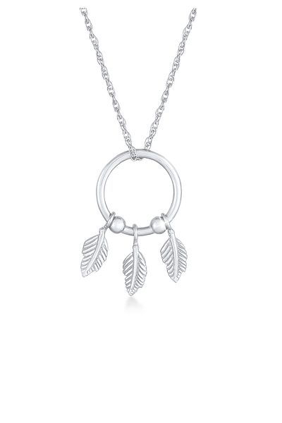 ELLI Náhrdelník dámský přívěsek z peříčka Boho Hippie Summer Trend v 925 Sterling Silver