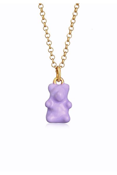 ELLI Halskette Damen Bär Anhänger Trend mit Emaille in 925 Sterling Silber vergoldet