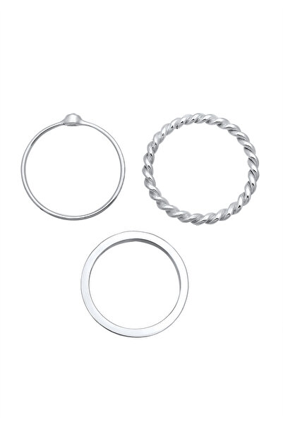 ELLI Dámský prsten Solitaire Basic Twisted s krystalem ze sterlingového stříbra 925