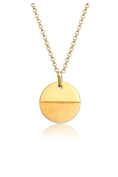ELLI Colier Femeie Pandantiv Plachete Geo Aspect Mat Statement In Argint Sterling 925 Placat Aur