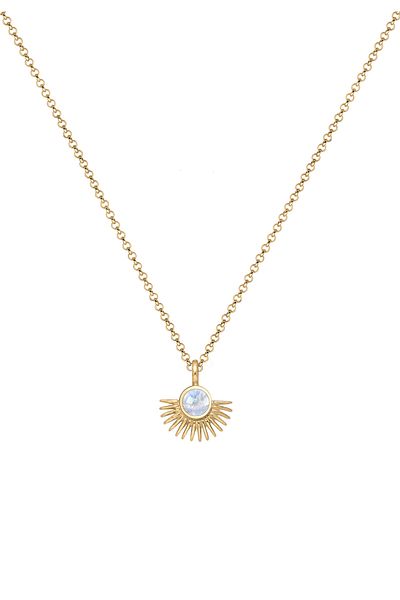 ELLI Necklace Women Fan Pendant With Moonstone In 925 Sterling Silver